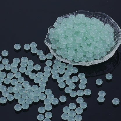 Glass Rondelle Spacer Beads 8mm Semi Transparent Imitation Jade 100pcs 13