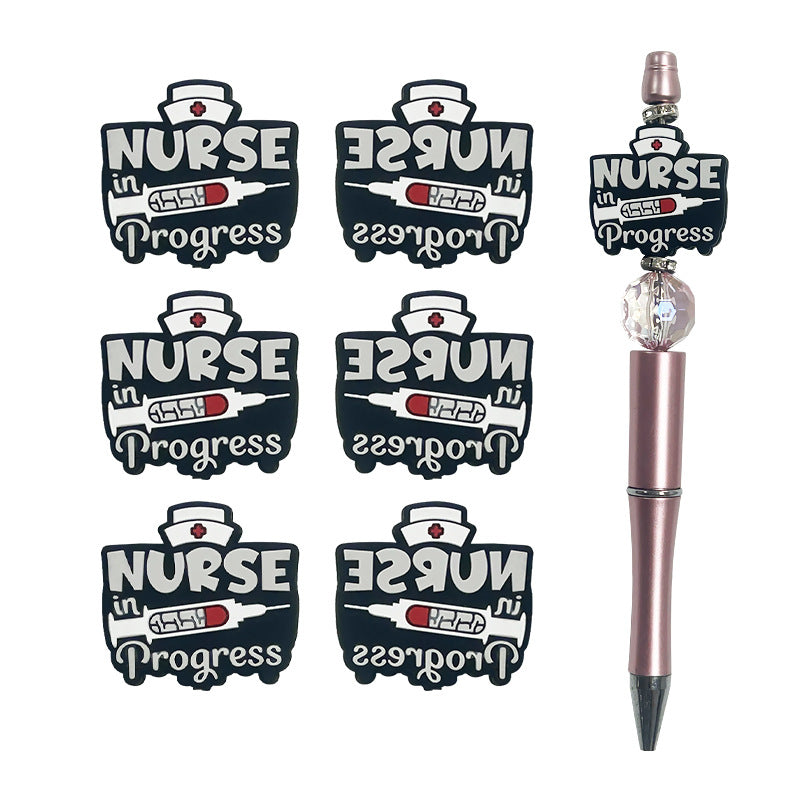 Silicone Focal Beads Nurse Series Nurse In Progress Syringe Design 20pcs 2