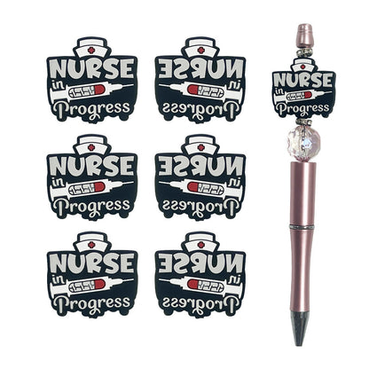 Silicone Focal Beads Nurse Series Nurse In Progress Syringe Design 20pcs 2