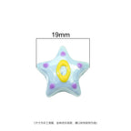 Hand Painted Star Acrylic Beads 19x12mm Pastel Letter 2pcs 2