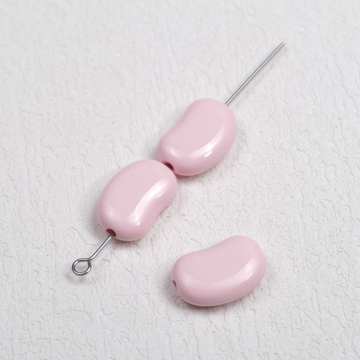 Painted Pea Acrylic Beads 15mm Glossy Jelly Bean Style 50pcs 7