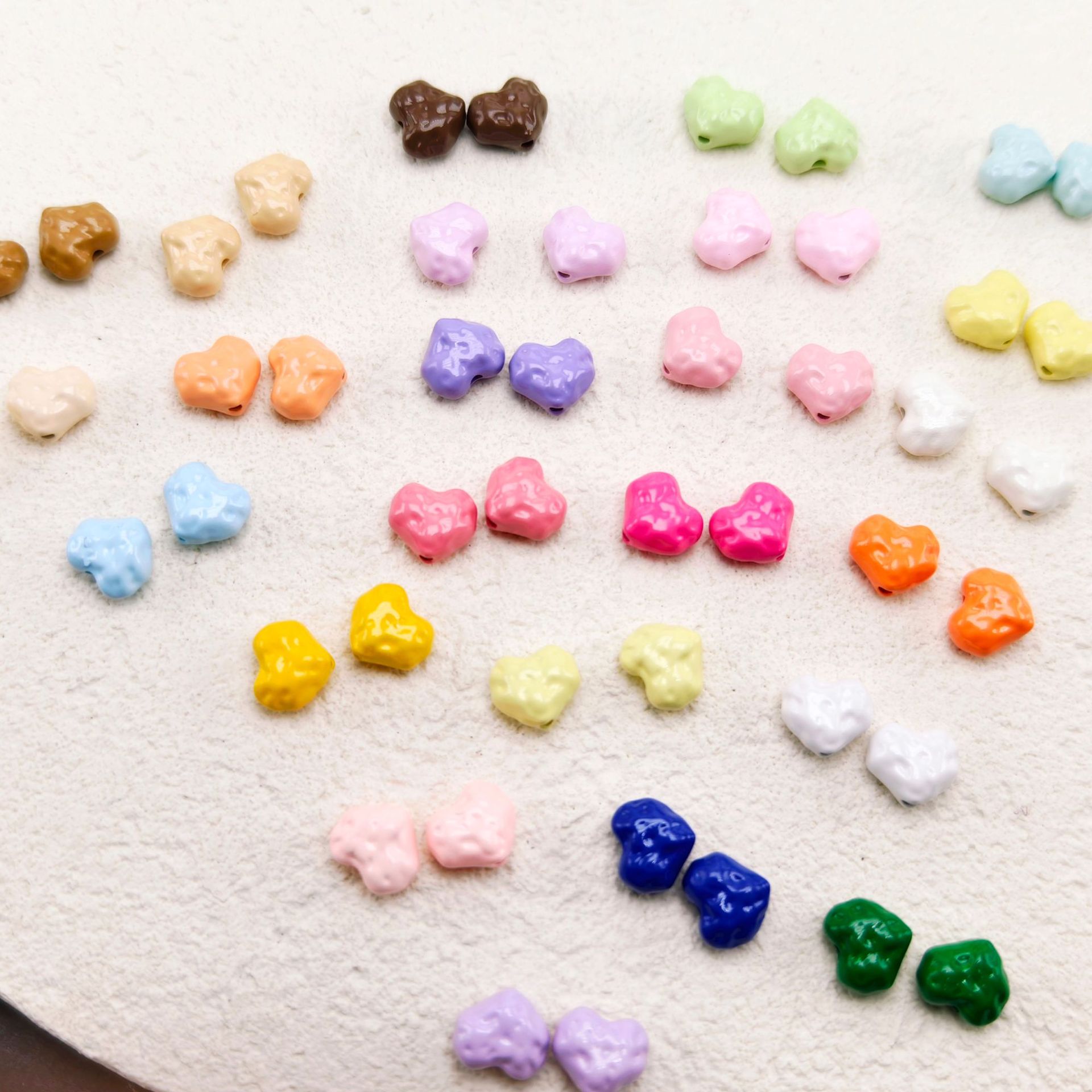 Heart Metal Beads 11mm Baking Painted Meteorite Zinc Alloy 20pcs 3