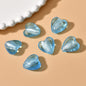 Lampwork Heart Glass Beads 10-20mm Transparent Silver Foil Filled 2pcs 7