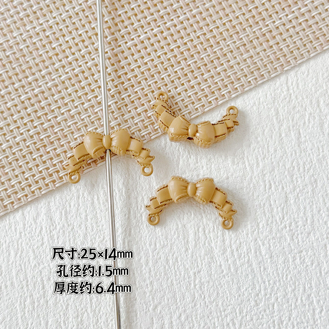 Bow and Skateboard Metal Beads 25mm 19mm Baking Painted Alloy 20pcs 12