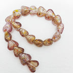 Lampwork Glass Beads Heart 15mm Gold Foil Mixed Colors 20pcs 13