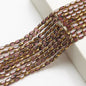 Gilded Oval Seed Glass Beads 4x6mm Plated Gold Frame 96pcs 13