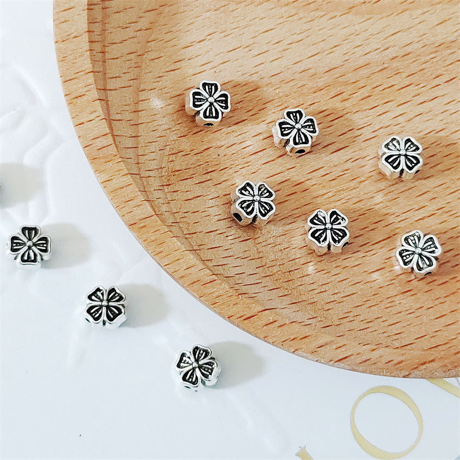Alloy Clover Tassel Spacer Beads 6mm Tibetan Alloy 100pcs 3