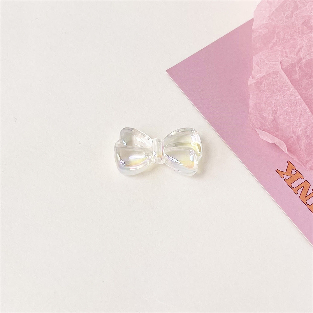 High Transparency Bow Acrylic Beads 16mm 29mm Pastel Rainbow 100pcs 6