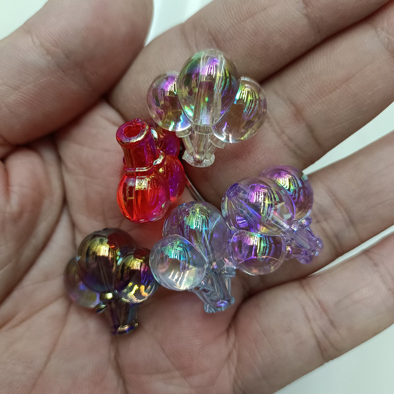 UV Plating Balloon Acrylic Beads 22mm Transparent Colorful 100pcs 6