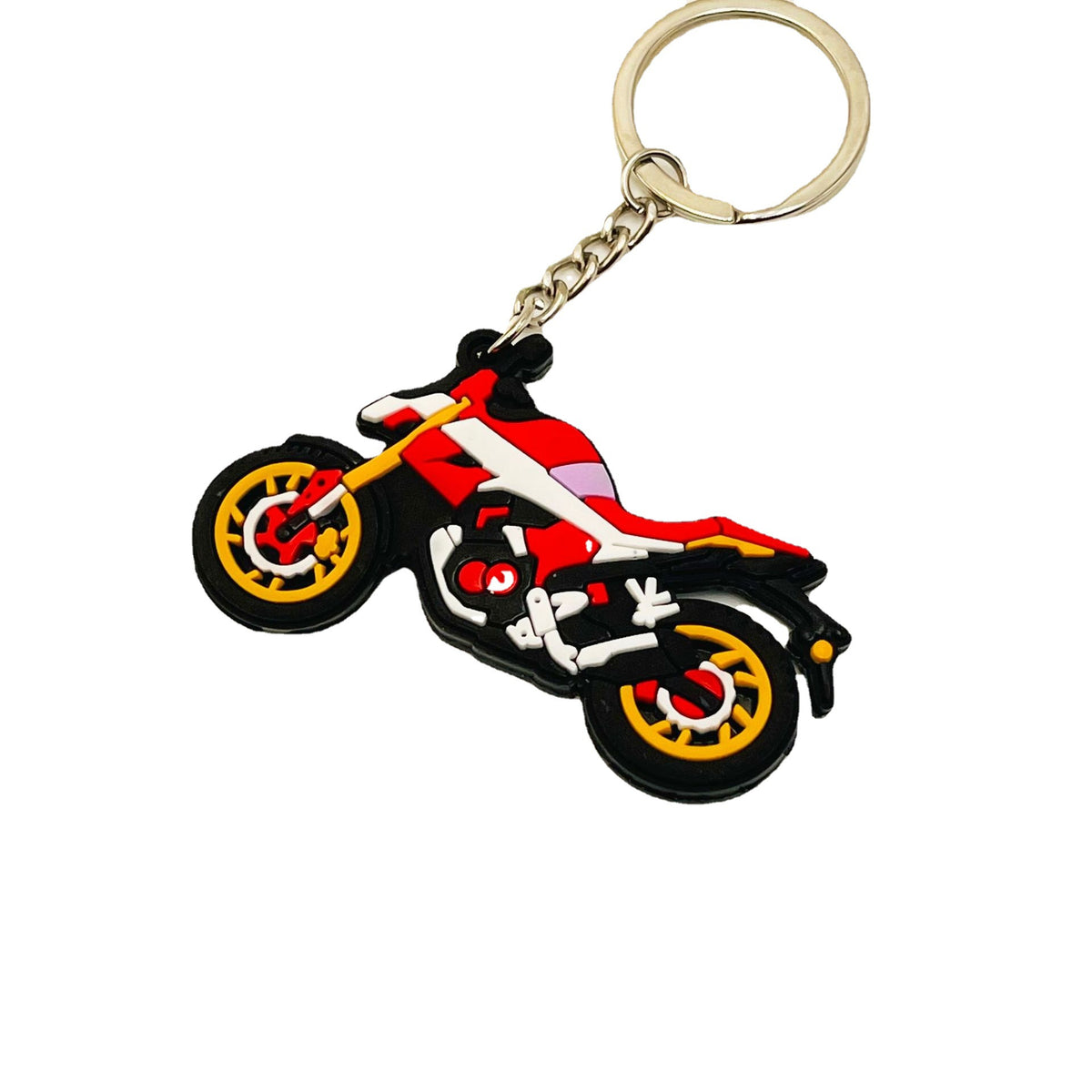 PVC Motorcycle Keychain Trendy Vibrant Colors Urban Style 5