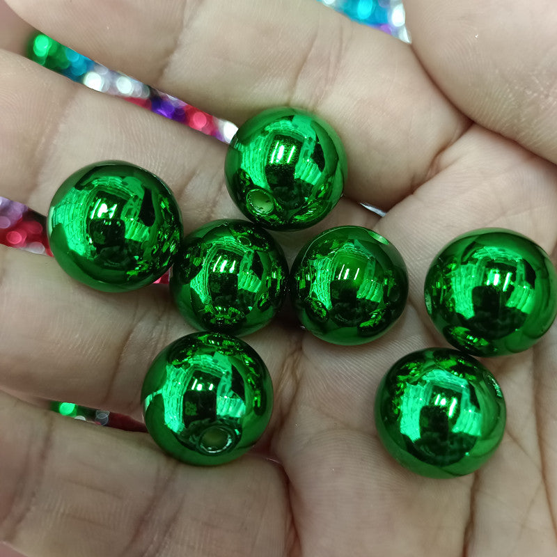Plating Round Acrylic Beads 16mm Metallic Color Mirror Shine 100pcs 10