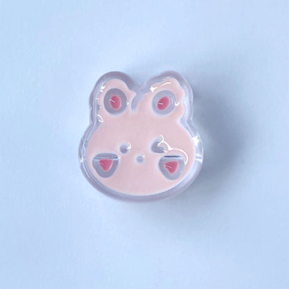 Painted Rabbit Acrylic Beads 24mm Transparent Pastel Colors 100pcs 9