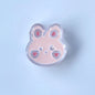Painted Rabbit Acrylic Beads 24mm Transparent Pastel Colors 100pcs 9