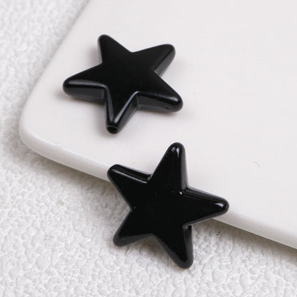 Painted Star Acrylic Beads 21mm Bright Colored Baking Finish 100pcs 15