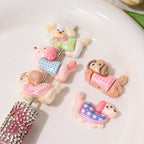 Plating Cute Puppy Resin Beads 26mm Pastel Plaid 10pcs 6