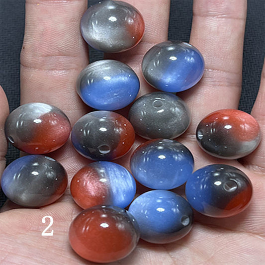 Gradient Color Resin Beads 8-16mm Round Glossy Polished 50pcs 2