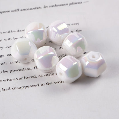 Plating Hexagonal Acrylic Beads 15.8mm Cloud Gradient Color 50pcs 5