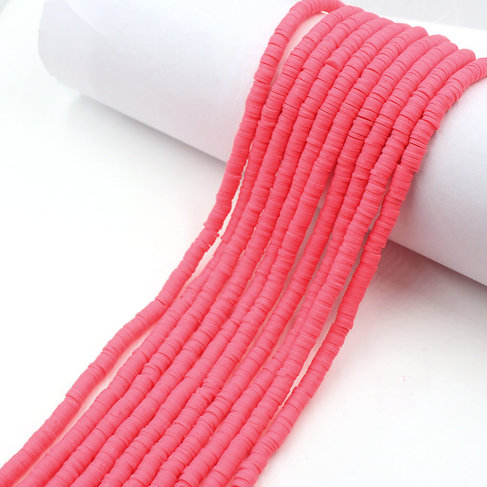 Flat Clay Beads 6mm Solid Color Smooth Polymer Disc 10strands 38