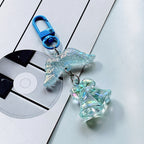 Acrylic Orchid Keychain Transparent Floral Rainbow Hues Charm 10