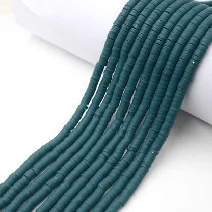 Flat Clay Beads 6mm Solid Color Smooth Polymer Disc 10strands 27
