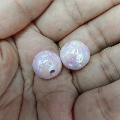 Glow In The Dark Round Acrylic Beads 16mm Meteorite Plated 100pcs 3