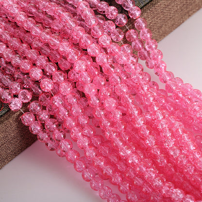 Electroplated Crackle Glass Beads 8mm Vibrant Mixed Colors 10 Strands 13