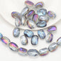 Electroplated Irregular Stone Glass Beads 11x15mm Multicolor 40pcs 16
