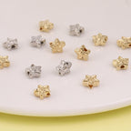 Double-Layer Star Acrylic Beads 6mm Metallic Gold Silver 200pcs 2