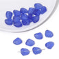 Frosted Irregular Cut Flat Stone Glass Beads 12x15mm Multicolor 10pcs 9