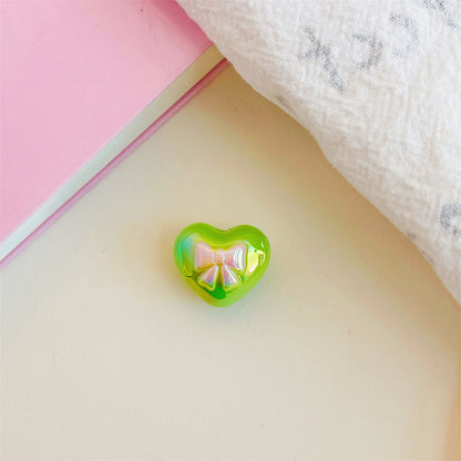 Dual Color Butterfly Bow Heart Acrylic Beads 17mm Glossy Gradient 100pcs 9