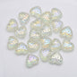 Electroplated Heart Glass Beads 13x15mm Peach Metallic 20pcs 16