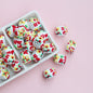 Hand Painted Christmas Wreath and Snowflake Acrylic Beads 18mm 10pcs 12
