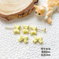 Bow Ballet Shoe Metal Beads Decorative Pastel Painted 20pcs 8