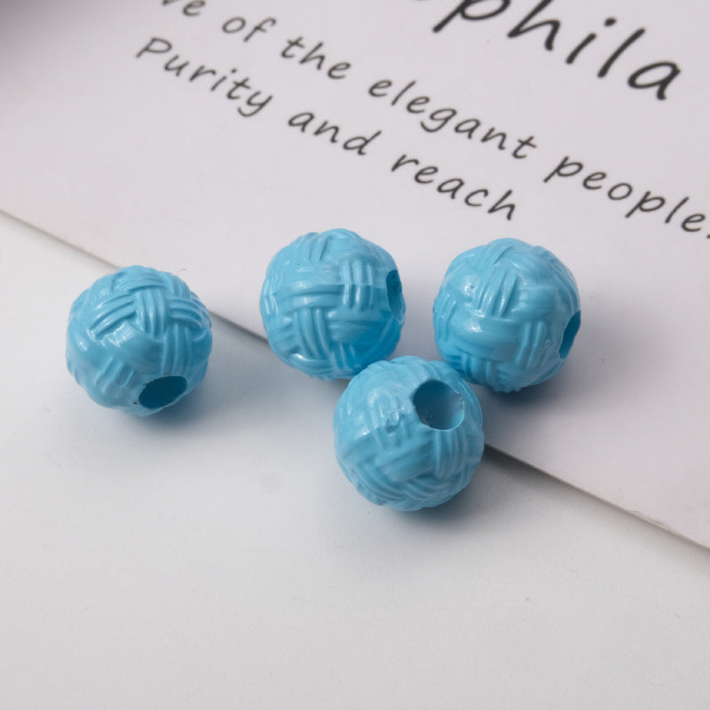 Colored Yarn Ball Acrylic Beads 12mm Large Hole 100pcs 12