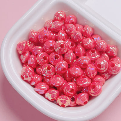 Plating Small Flying Saucer Acrylic Beads 10mm UV Colors Mixed 20pcs 9