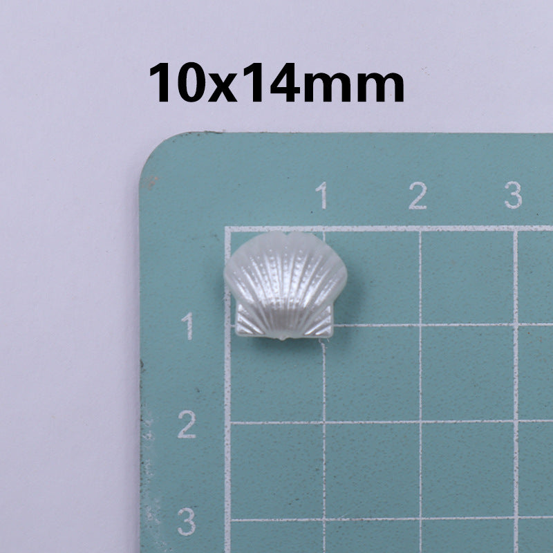 Transparent Shell Resin Beads 14mm Iridescent Multicolor 50pcs 13