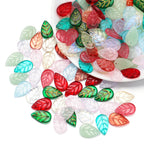 Czech Glass Beads Leaf 17mm Frosted Mixed Colors Gold Accents 30pcs 4