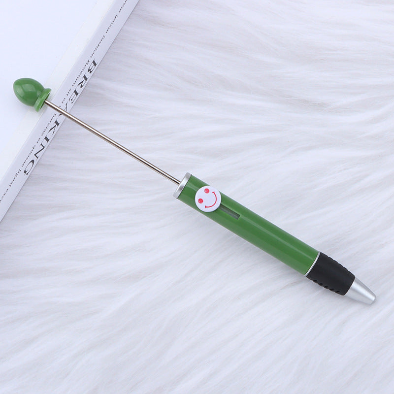 Beadable Pen Plastic Colorful Heart Top Black Ink 150mm 20