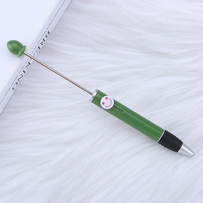 Beadable Pen Plastic Colorful Heart Top Black Ink 150mm 20