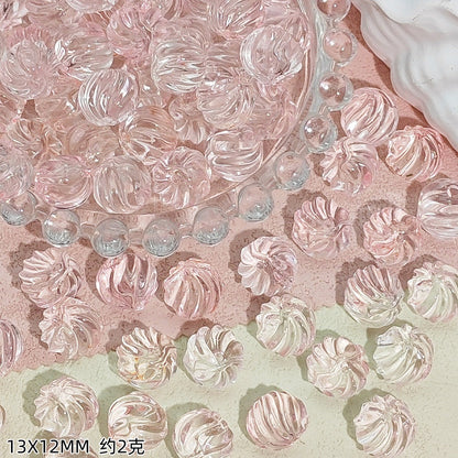 Swirl Striped Round Glass Beads 13mm Pastel Mixed Colors 50pcs 7