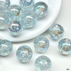 Clear Sparkle Glitter Resin Beads 16mm Round 10pcs 8