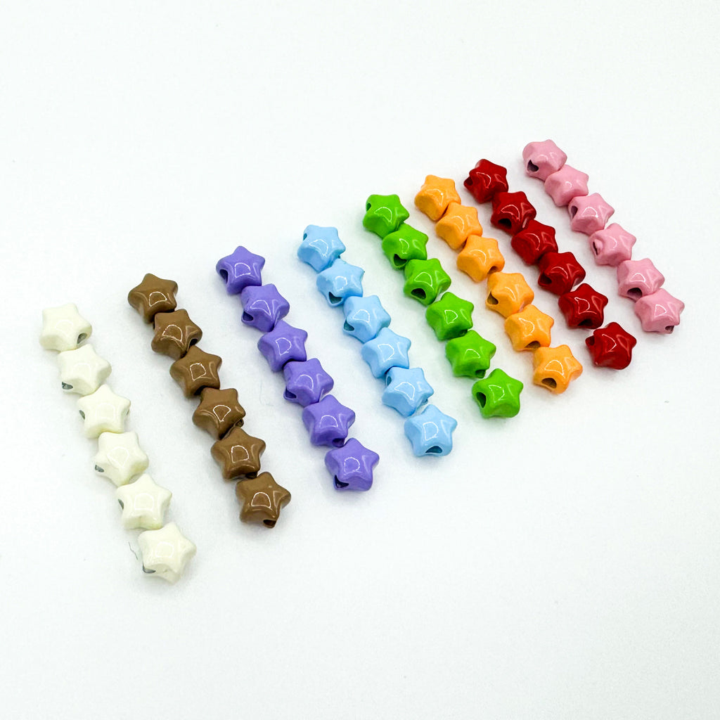 Star Metal Beads 5mm Baking Painted Colorful Finish 40pcs 3