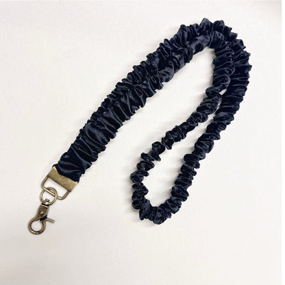 Stretchy Satin Scrunchie Lanyard Keychain Ruched Texture 49cm 1pc 12