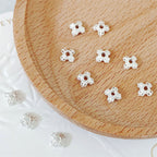 Alloy Four Petal Flower Bead Caps 7mm Tibetan Style 100pcs 2