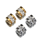 Stainless Steel Tube Metal Beads 7mm Rhinestone Embeded 10pcs 2