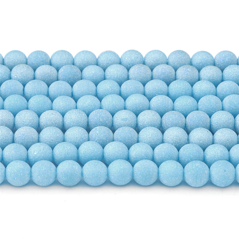 Frosted Round Glass Beads 8mm Soft Matte Pastel Colors 70pcs 5