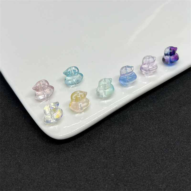 Transparent Duck Glass Beads 12mm Amber Translucent 100pcs 6