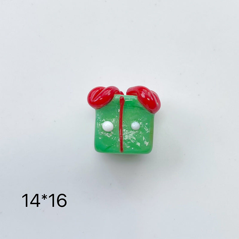 Hand Painted 3D Christmas Lampwork Glass Beads Snowman Santa Motifs 1pc 23