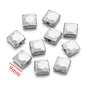 Stainless Steel Faceted Square and Round Metal Beads 9/11mm Color Retaining 10pcs 9