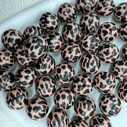 Printed Bubblegum Beads 20mm Pastel Purple Snowflake Pattern 10pcs 16
